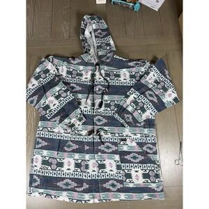 Vintage  Jacket Large Aztec Native Pattern Cotton 90s USA‎ Made Western